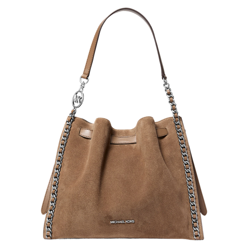 

MICHAEL KORS Сумка через плечо из замши большая женская бежевая