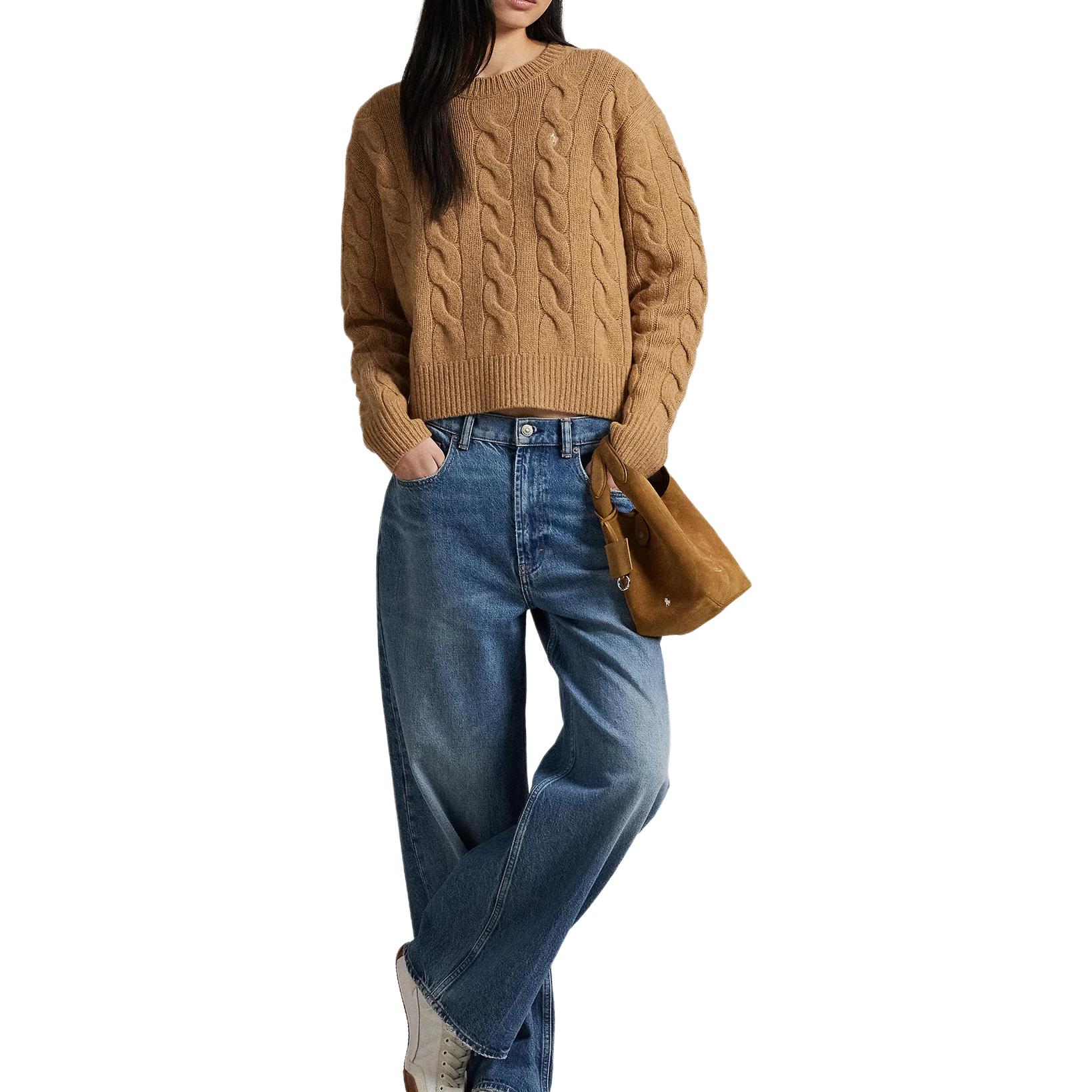 Свитер Women's Polo Ralph Lauren, camel mixed color — фото 3