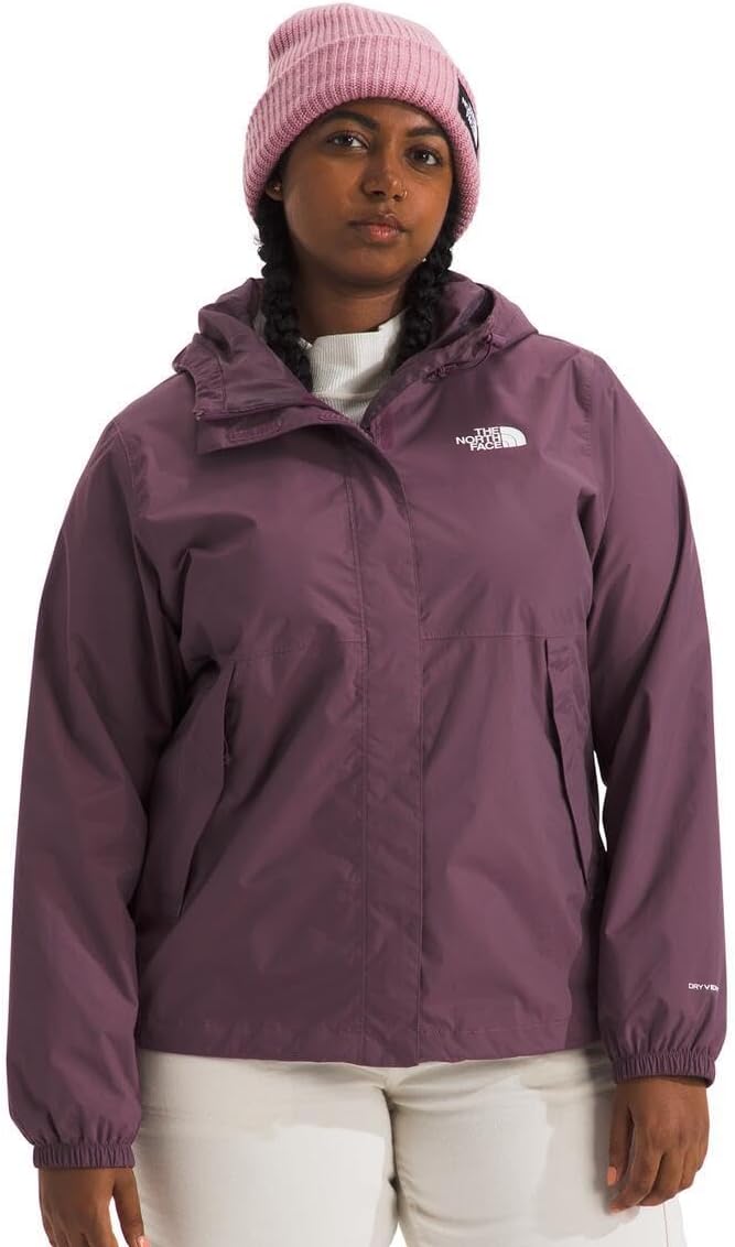 

THE NORTH FACE Женская водонепроницаемая куртка Antora Дышащий дождевик с капюшоном и альпийскими карманами на молнии, Midnight Mauve