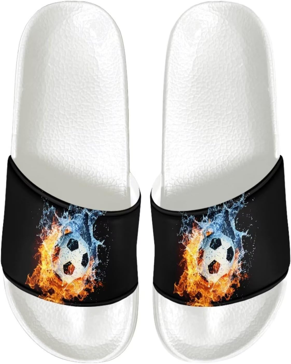 

Сандалии JUDENTIDOS с открытым носком, шлепанцы для душа, нескользящие, из EVA, для женщин, Fire and Water Football