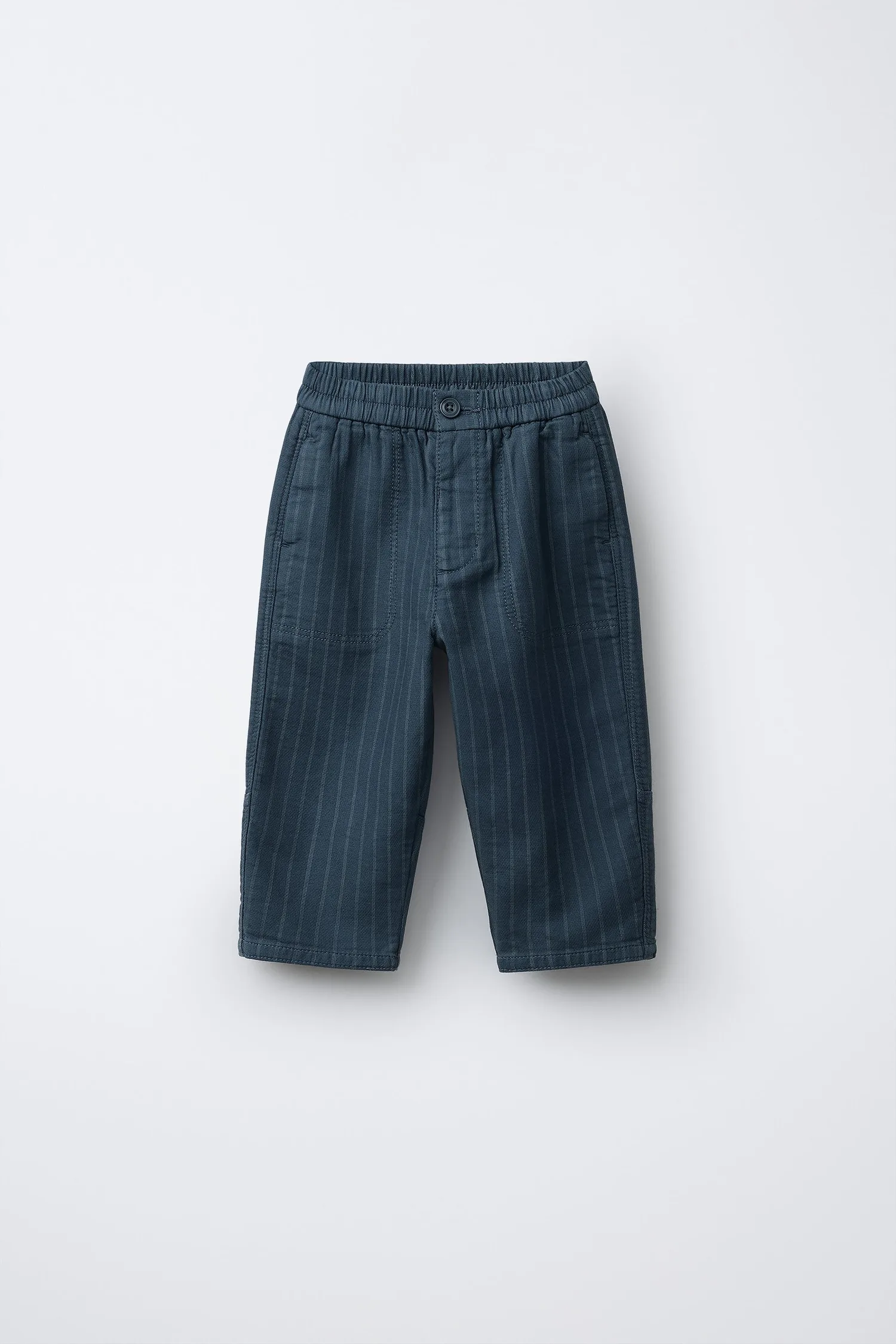 Полосатые широкие брюки Zara, синий