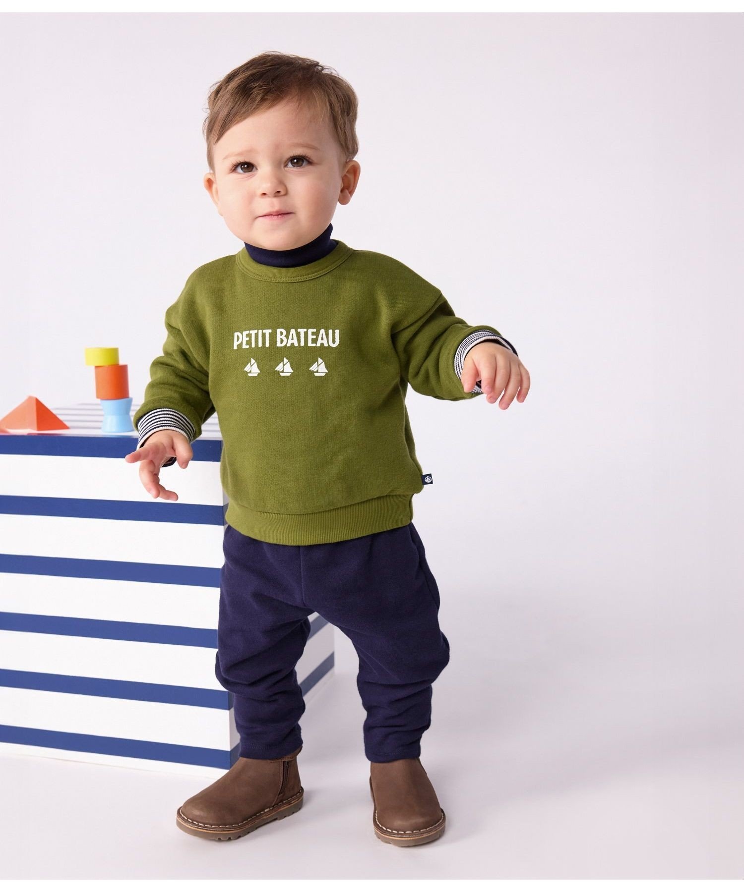Пуловер из толстовки PETIT BATEAU, Khaki
