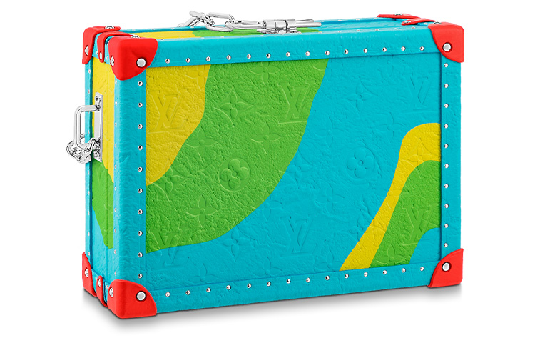 LOUIS VUITTON Клатч Bo Leather Hard Case Unisex Blue/Green/Yellow — фото 2