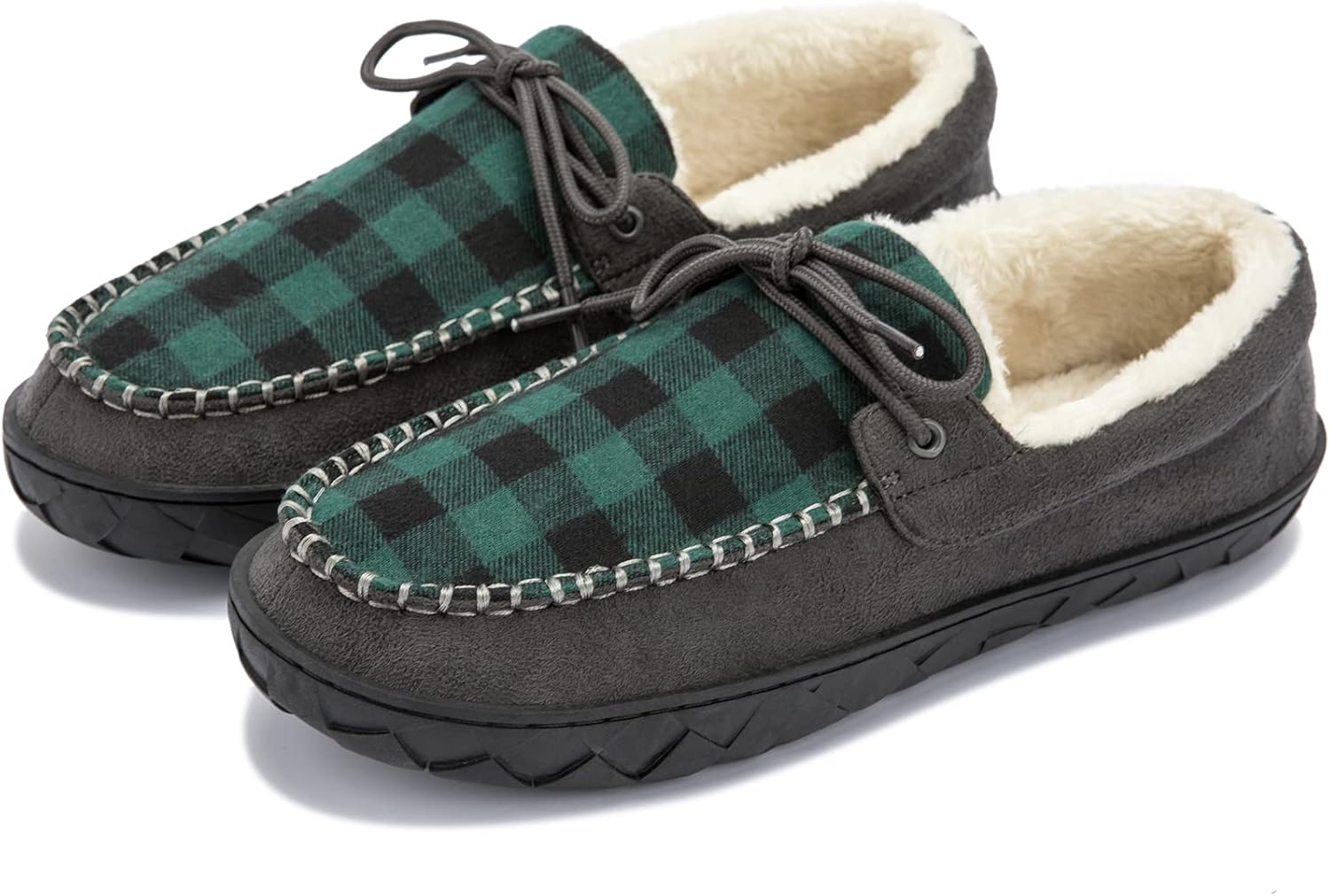 

Мужские мокасины deenor с уютной стелькой из пены с эффектом памяти для дома и улицы, нескользящие замшевые тапочки, зеленый