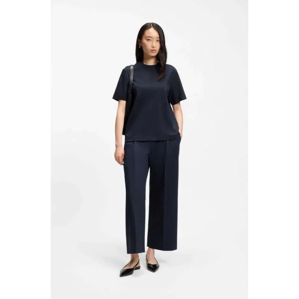 Футболка свободного кроя из мерсеризованного хлопка BOSS, Dark Blue — фото 2