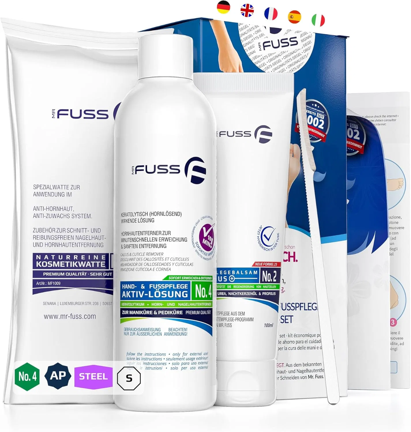 Набор для удаления мозолей и кутикулы «No. 4 Advanced Pack Steel» от Mr. Fuss Mr. Fuss