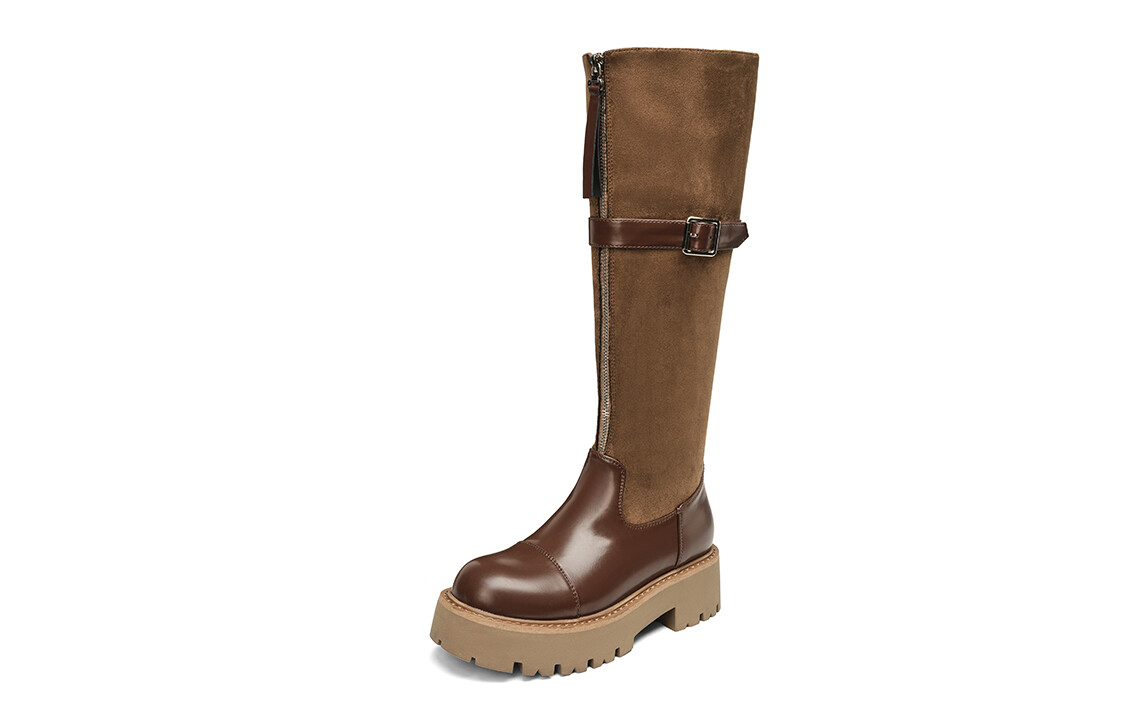 Сапоги женские Кофе Eblan, цвет Brown Fleece-lined