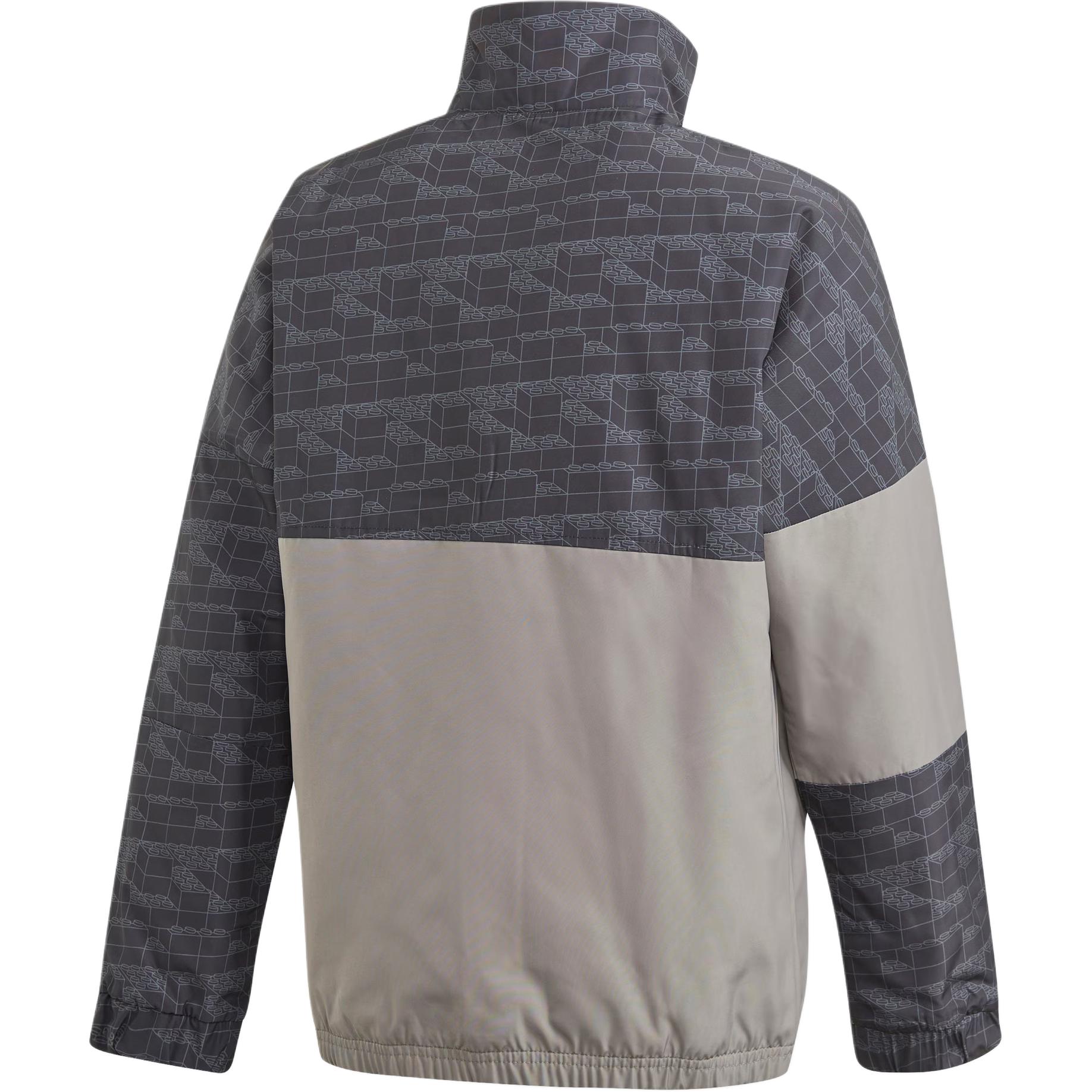 Анорак детский Adidas х Classic Lego Bricks Half-zip Warm, черная/мистик-серый — фото 3