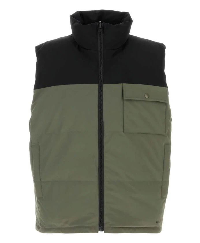 

Зеленый двусторонний пуховый жилет A.P.C., зеленый