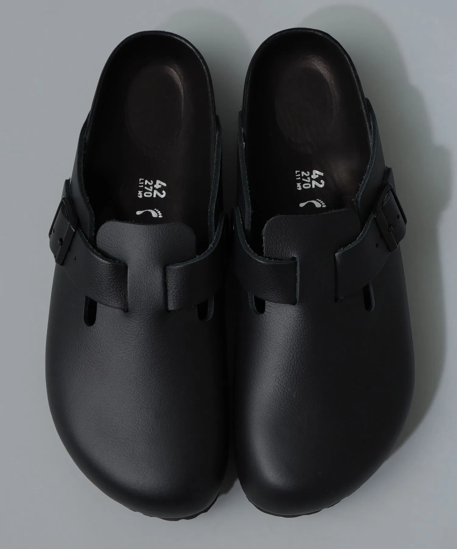 Мужские кожаные сандалии Birkenstock Boston чёрные — фото 2