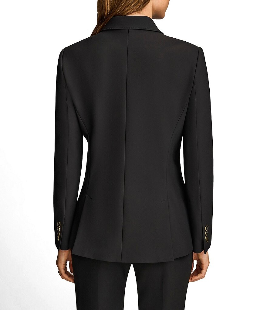 

Donna Karan Ponte двубортный пиджак с карманами и лацканами с клапаном, черный