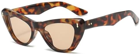 

Мужские солнцезащитные очки Retro Rivets, модные оранжево-голубые оттенки, защита от ультрафиолета UV400, женские солнцезащитные очки в тренде MTZJH, Leopard Champagne