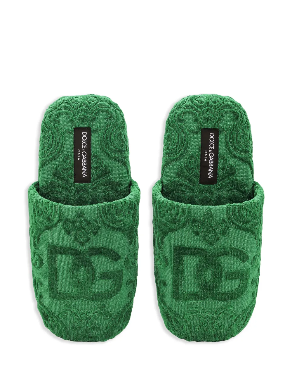 Жаккардовые слиперы с логотипом DG DOLCE & GABBANA, зеленый — фото 4