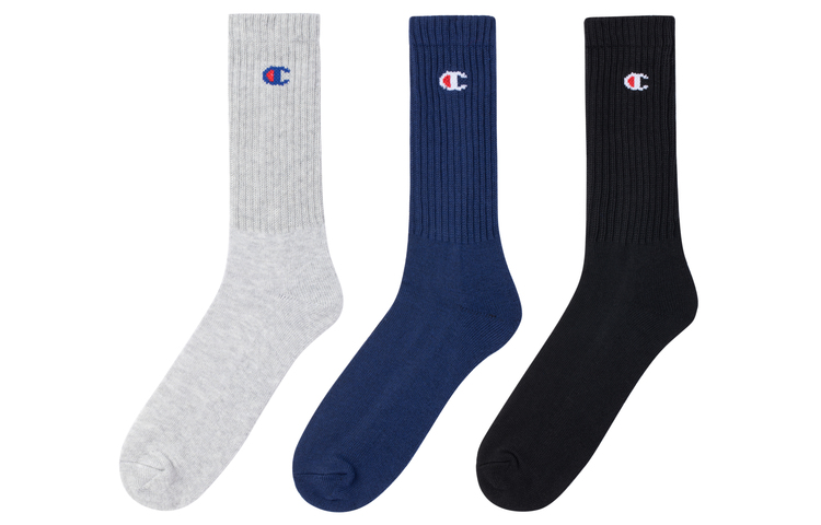 

Носки до середины икры унисекс разноцветные Champion, White, Blue, Purple, Pink-Crew Socks