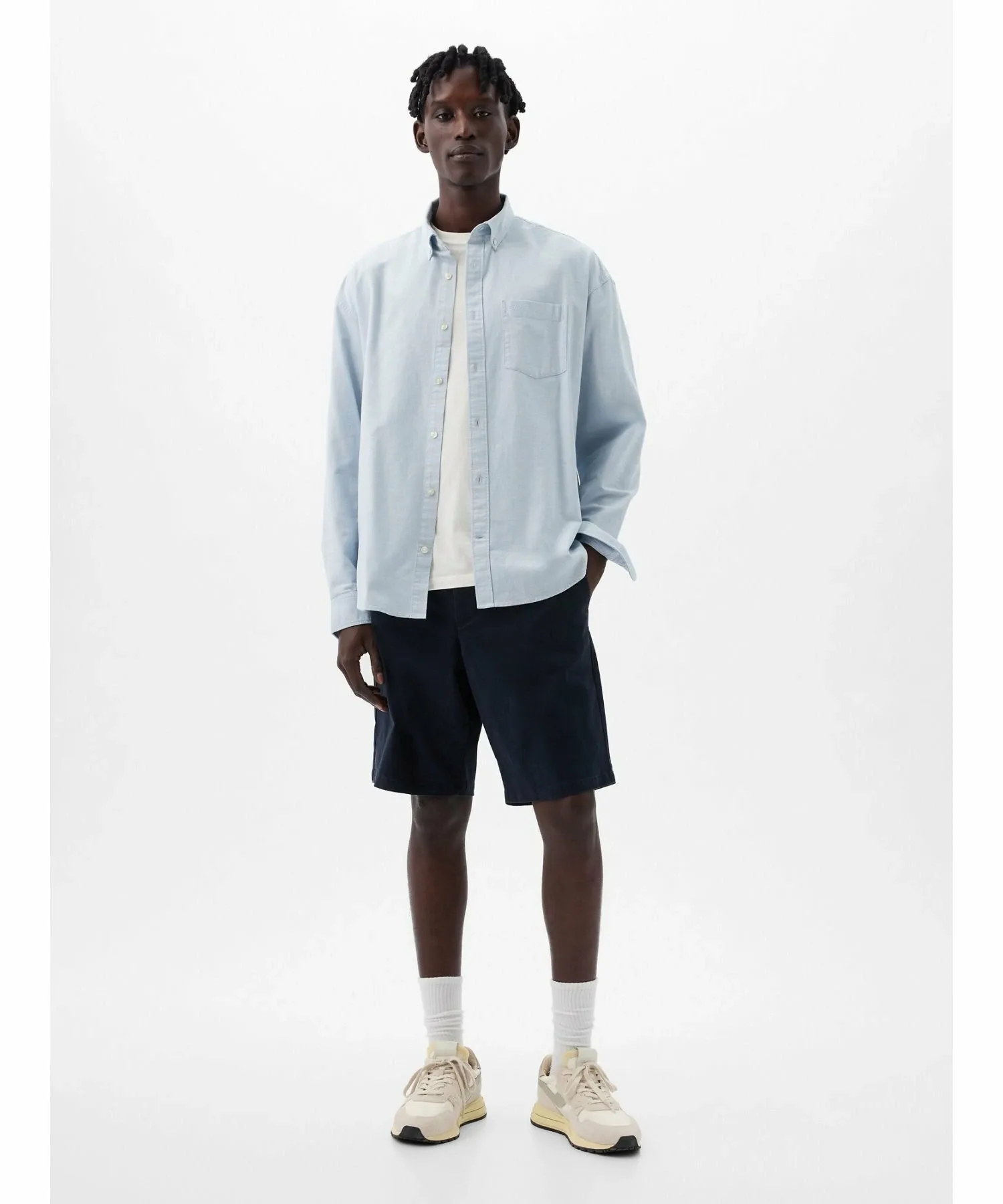 (U) Большая рубашка Оксфорда GAP, LIGHT_BLUE — фото 3