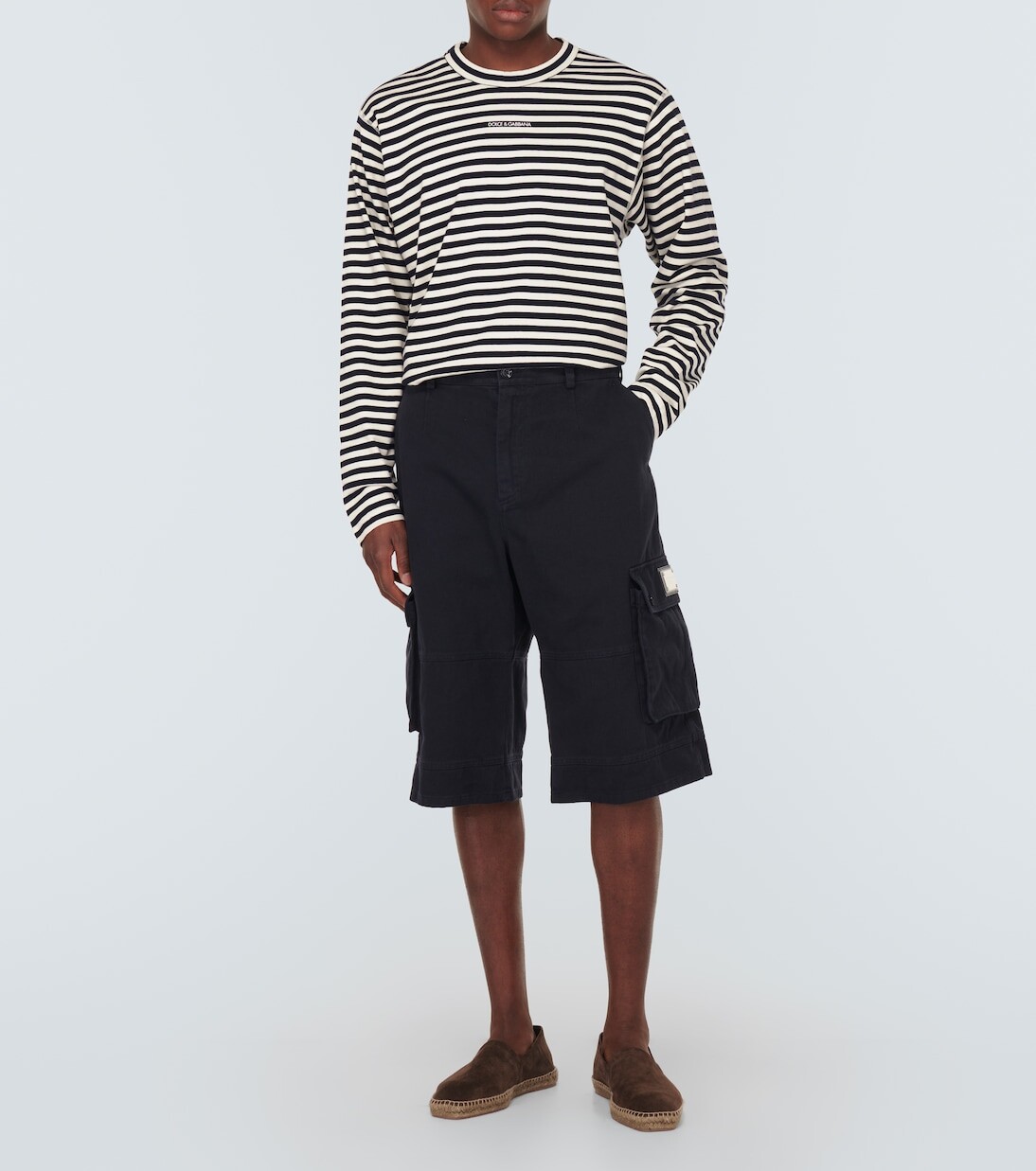 Футболка Dolce & Gabbana Striped, черный/белый — фото 2
