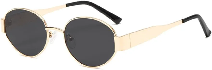 

Маленькие овальные солнцезащитные очки для мужчин и женщин, металлические круглые солнцезащитные очки, классические повседневные очки для вождения VFDHN, 2