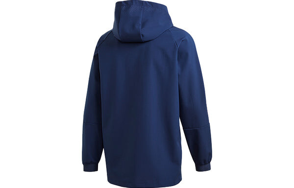 Куртка adidas REAL TRAVEL JKT Real Madrid Soccer/Football Sports Hooded Jacket Deep Blue, синий — фото 2