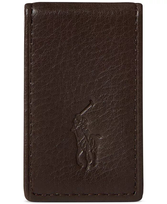 

Мужской зажим для денег из шагреневой кожи Polo Ralph Lauren, коричневый