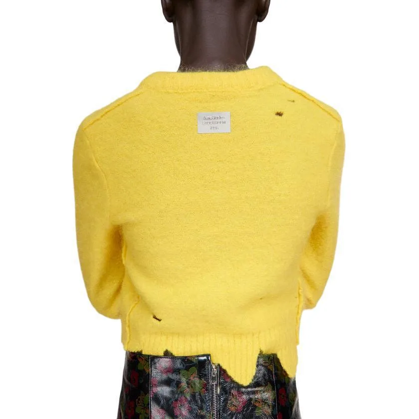Кардиган с эффектом потертости Acne Studios, желтый — фото 4