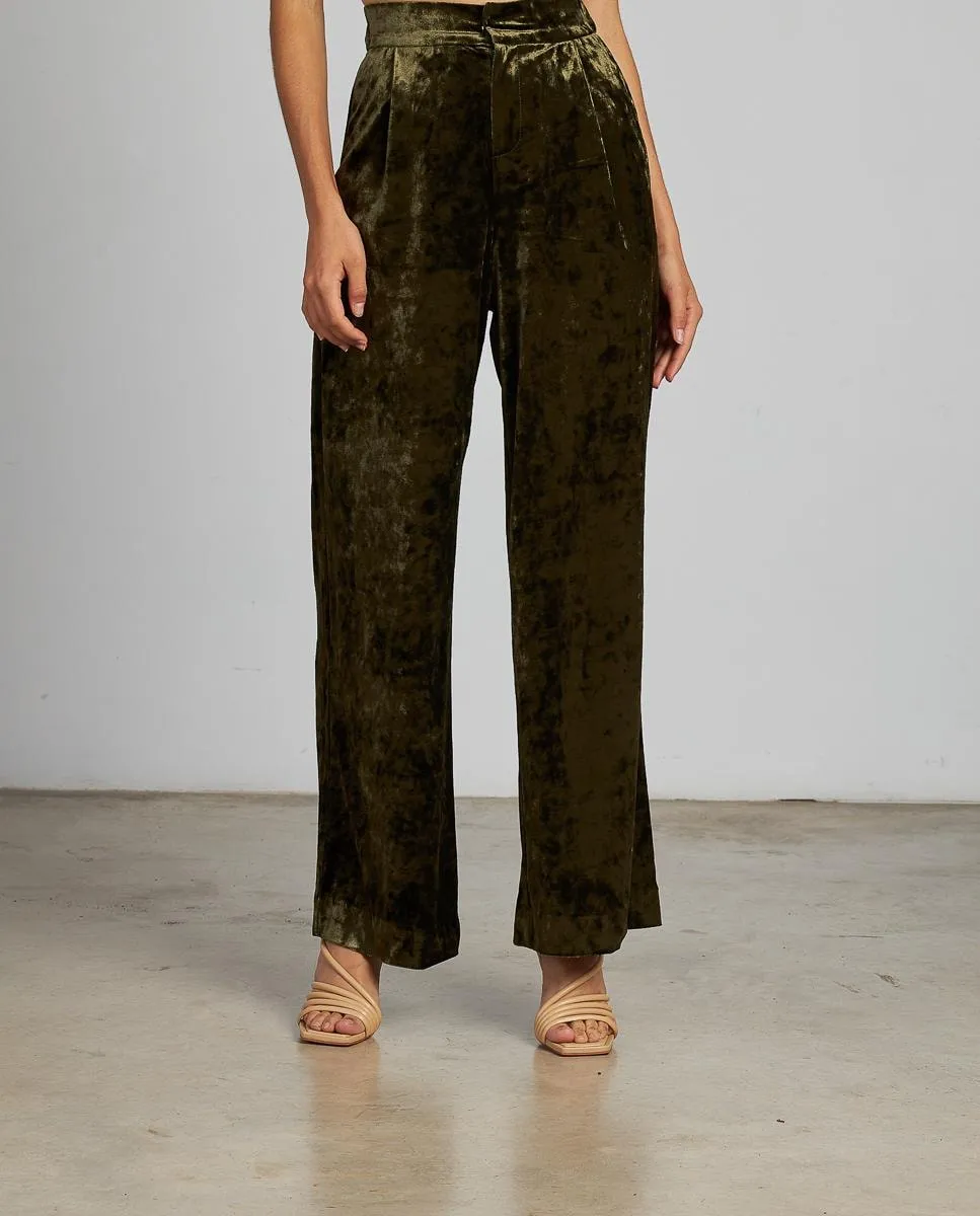 

Женские прямые вельветовые брюки с застежкой-молнией Alma en Pena, хаки