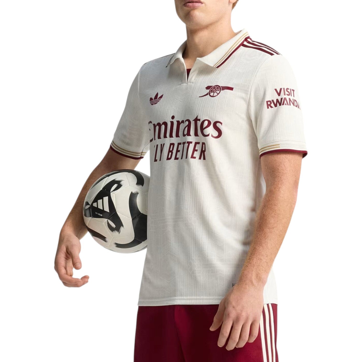 Футболка Adidas x Arsenal 25/26 Third Authentic Short Jersey Slim Fit 'Cloud White' — фото 3