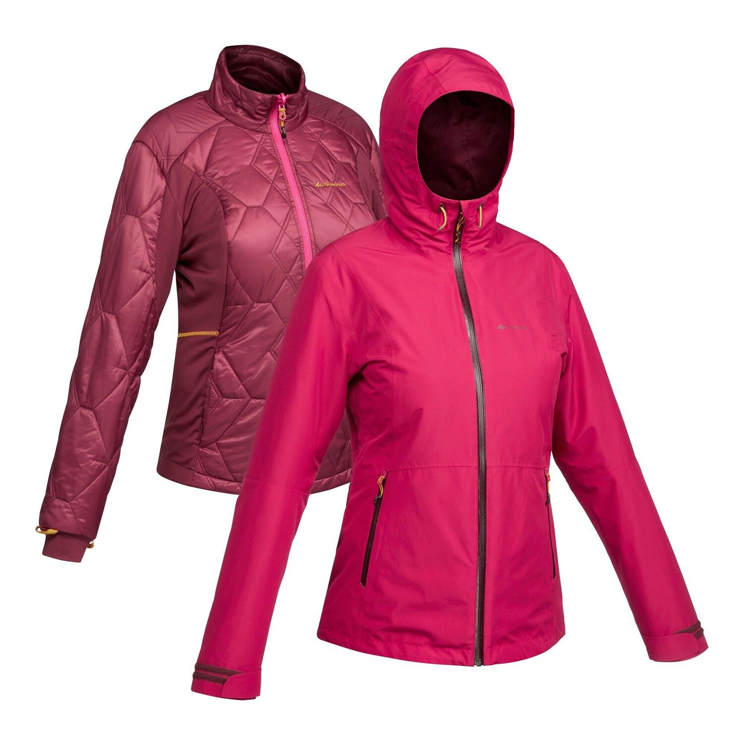 

Водонепроницаемая зимняя походная куртка 3-в-1 Decathlon SH500, розовый