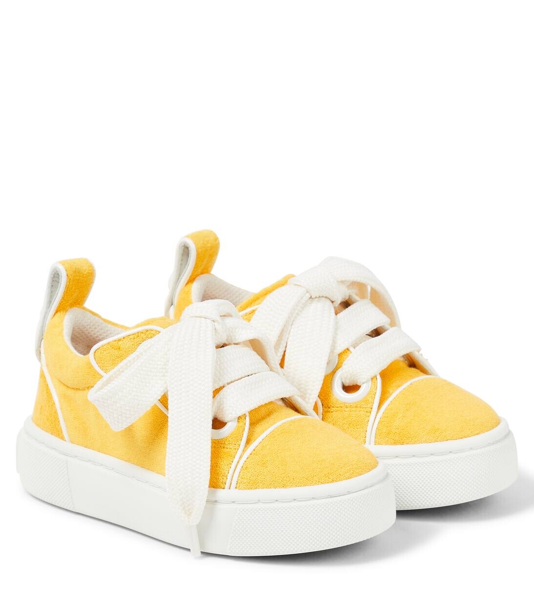 

Махровые кеды Toy Toy с кожаной отделкой Christian Louboutin Kids, цвет pollen/bianco