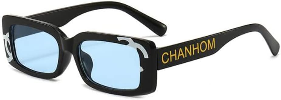 

Солнцезащитные очки в толстой квадратной оправе, солнцезащитные очки с буквами для женщин и мужчин, прямоугольные солнцезащитные очки с защитой от УФ-излучения UV400 star shop, Black Frame Blue Flakes