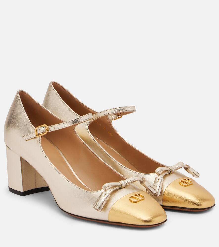 Туфли Mary Jane Valet Du Roi 60 из кожи Valentino Garavani, Platino-Soft Gold