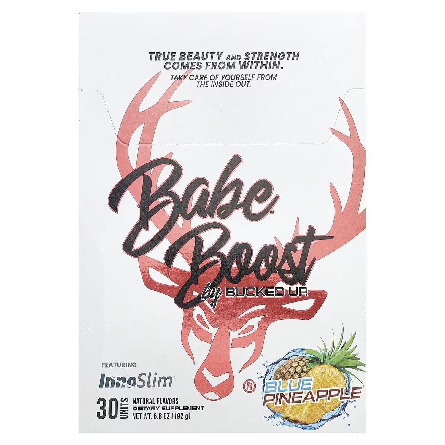 

Babe, Boost, Синий ананас, 30 пакетов по 0,2 унции (6,4 г) каждый Bucked Up