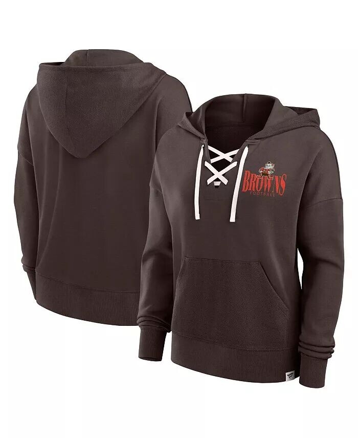 

Женская коричневая толстовка с капюшоном Cleveland Browns Blitz Left Lace-Up Fanatics
