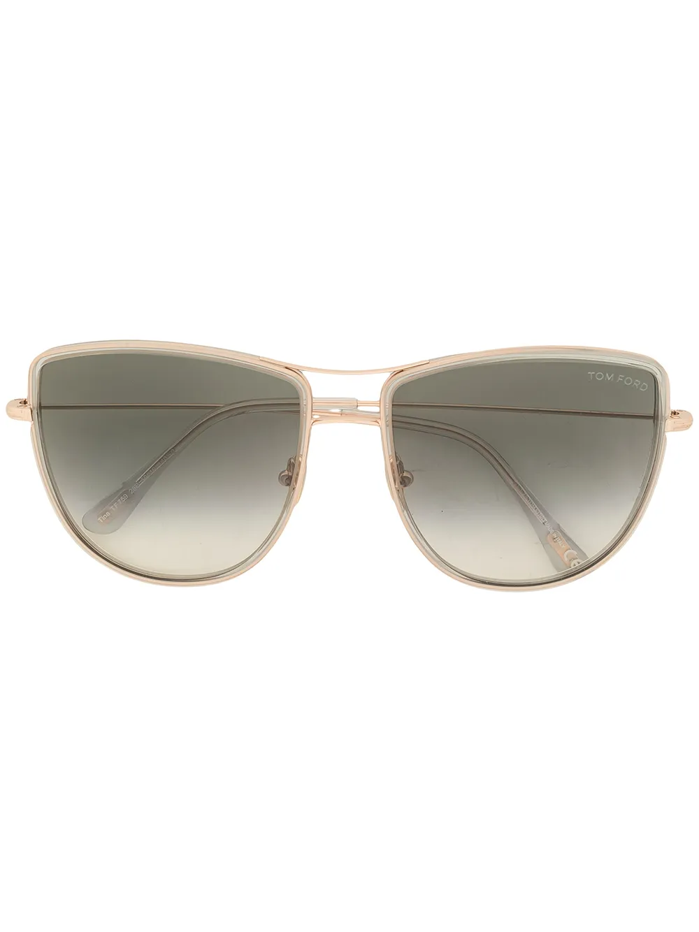 

Массивные солнцезащитные очки в оправе 'кошачий глаз' TOM FORD, серебряный