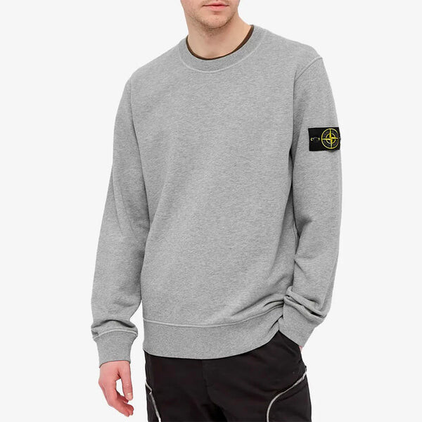 Толстовка garment dyed sweatshirt 'melange grey' Stone Island, серый — фото 3