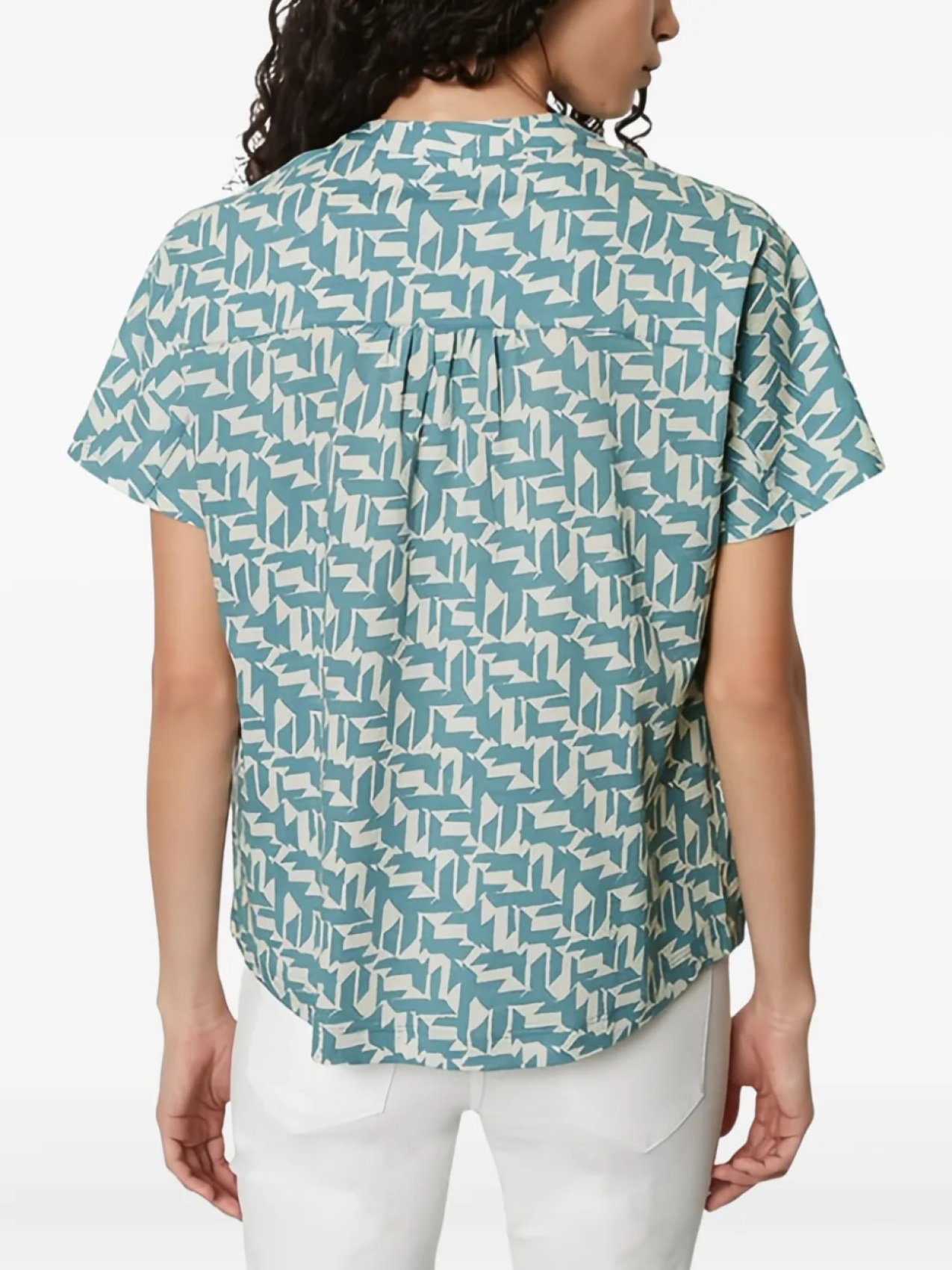 

Marc O'Polo топ с короткими рукавами и геометричным принтом, синий