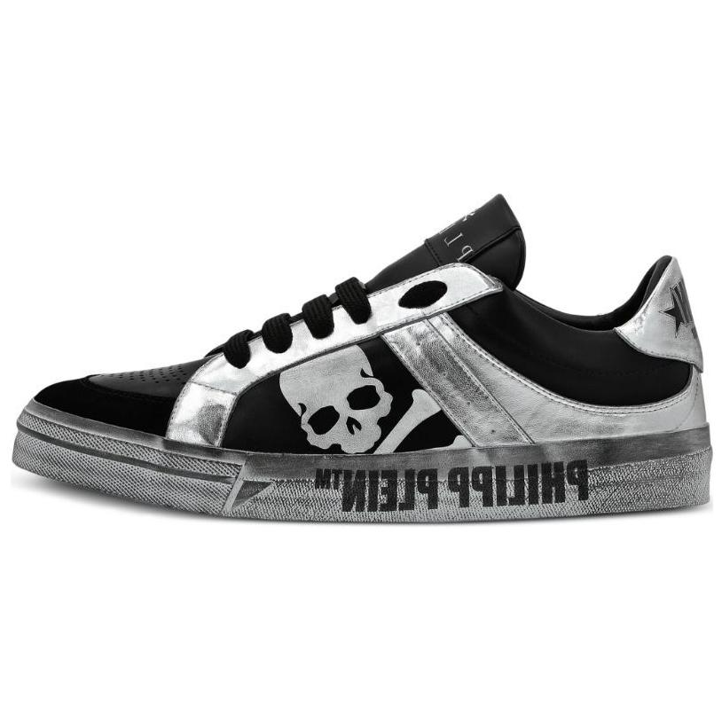 

PHILIPP PLEIN Низкие мужские кроссовки для скейтбординга Retrokickz TM, цвет черный, серебристый