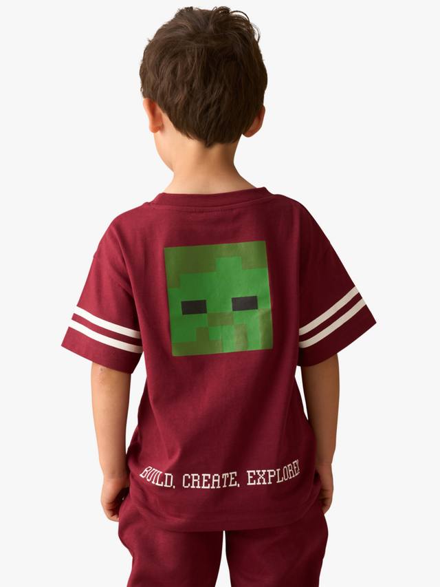 Детская хлопковая футболка Minecraft Varsity Angel & Rocket, Burgundy — фото 2