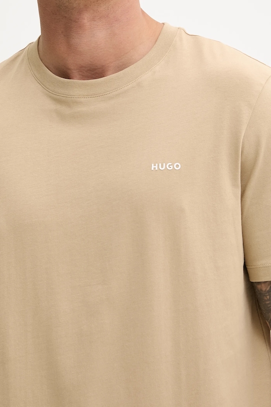 

Хлопковая футболка Hugo, бежевый