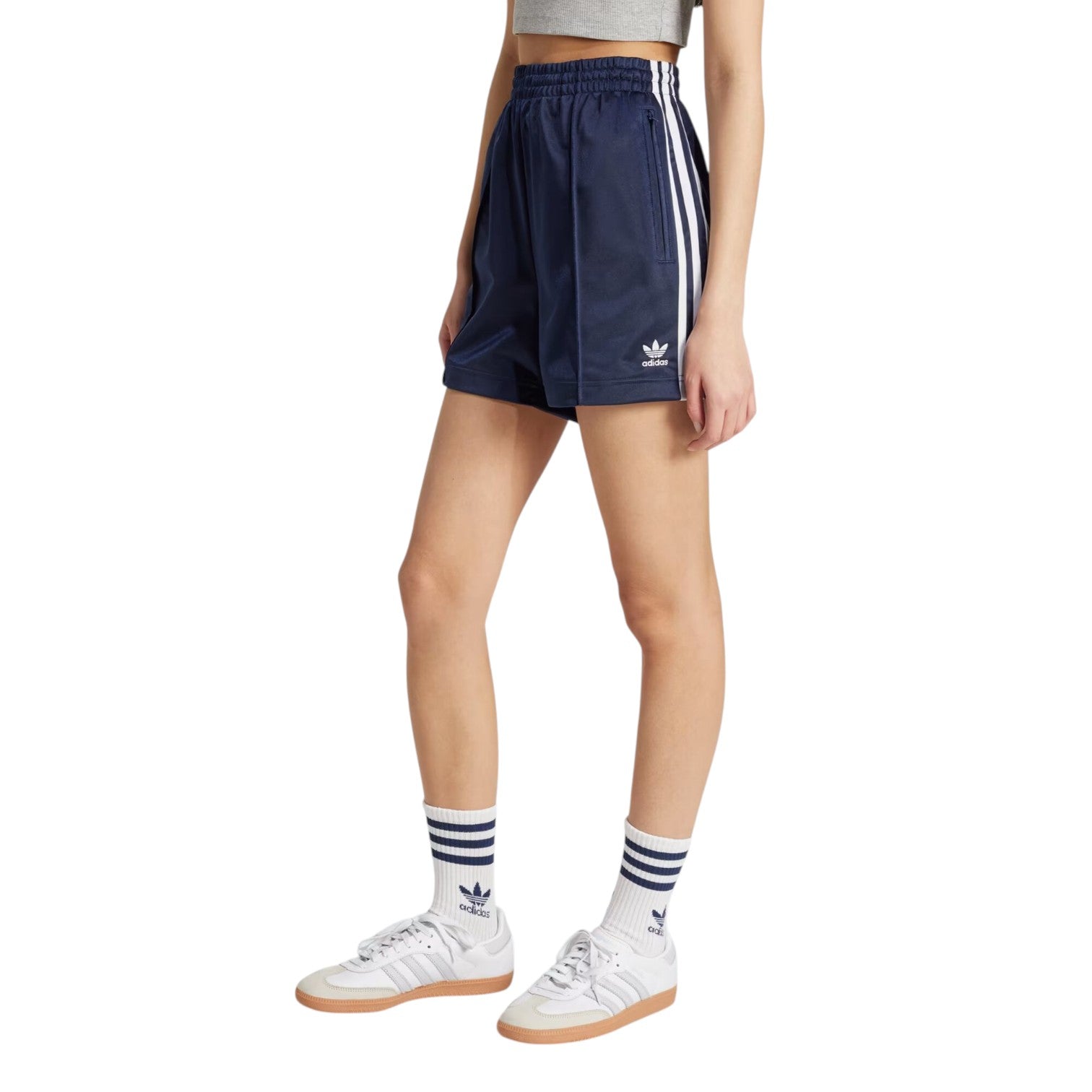 Шорты (WMNS) adidas Firebird Shorts 'Night Indigo White' — фото 2