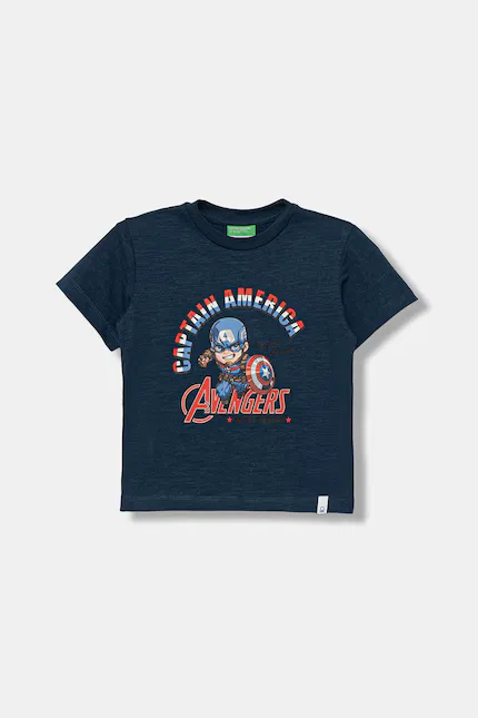Футболка детская с принтом Marvel United Colors of Benetton, синий