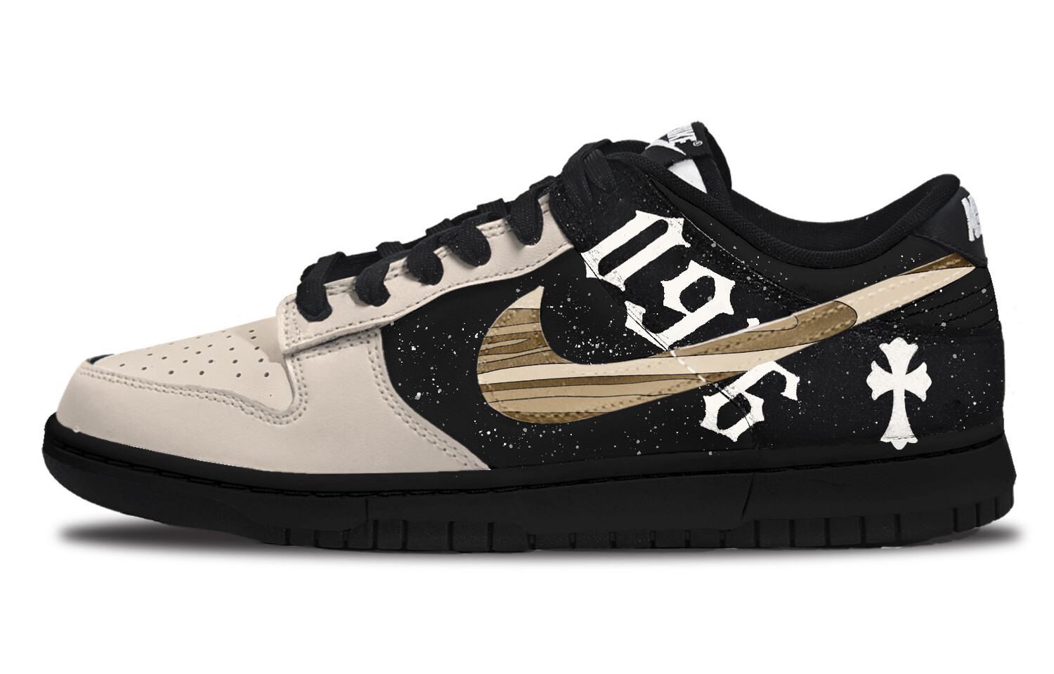 

Кроссовки Nike Dunk Skateboarding Shoes Men Low-top Black Beige, цвет Off White