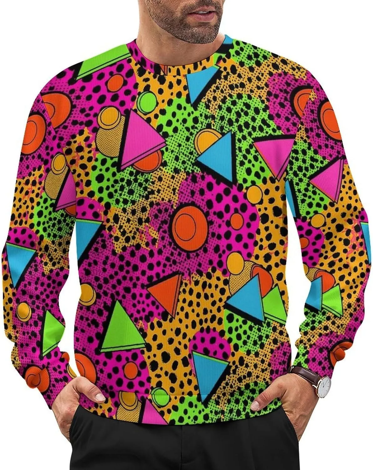 

Мужской свитер с длинным рукавом и круглым вырезом SEBNATAL