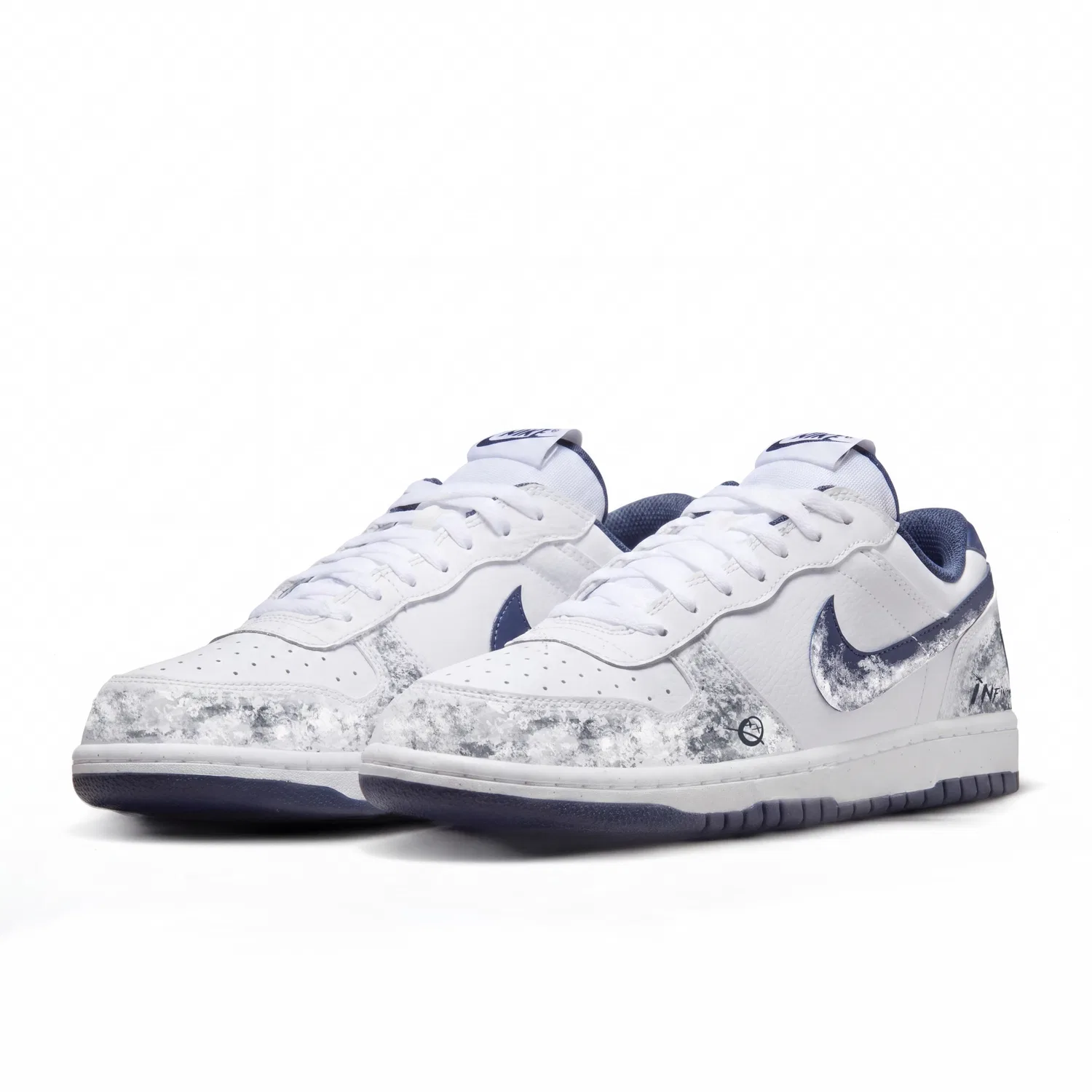 Кроссовки скейтборд Nike Big Low бело-синие — фото 4
