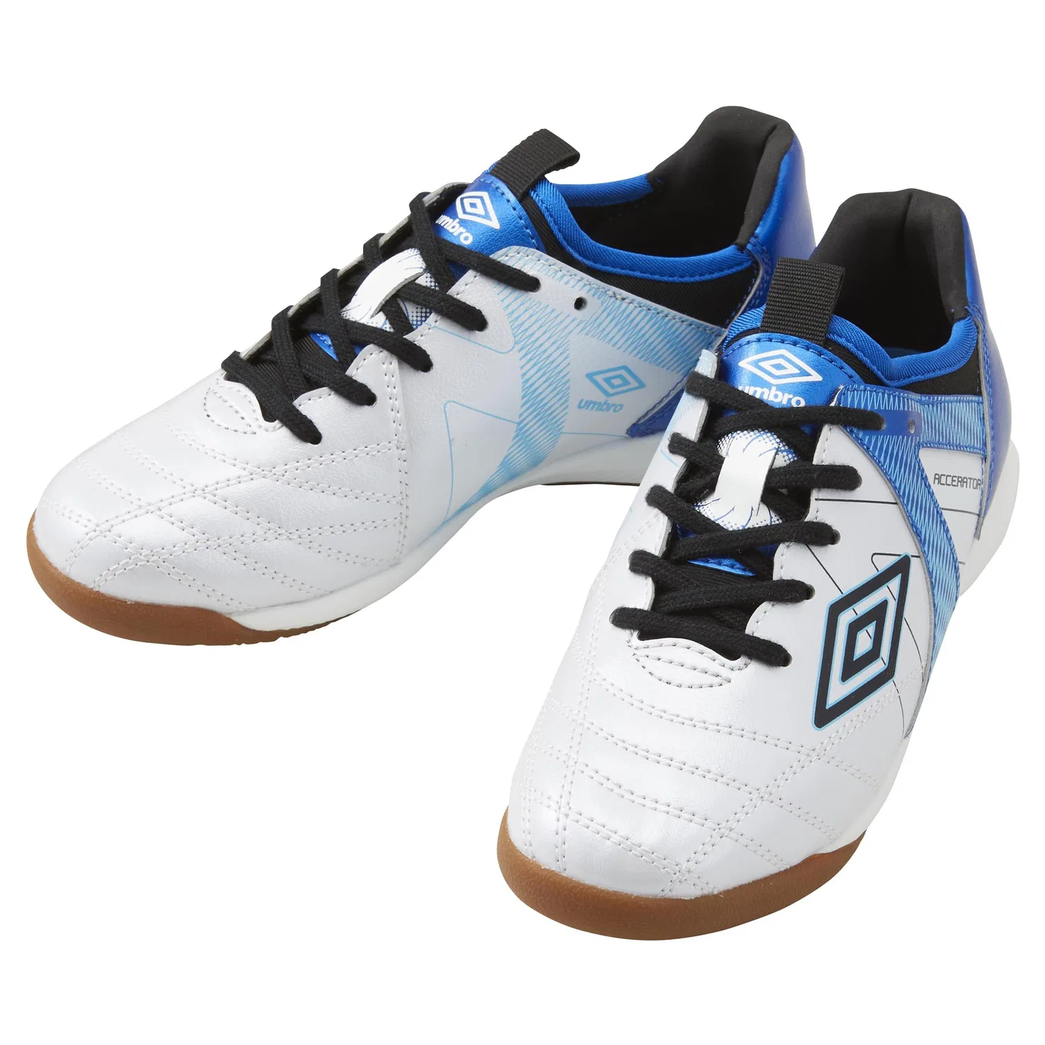 Детские футбольные бутсы Umbro Accerator TR JR Wide IN, белый/синий, размер 20.0cm - 31 RU