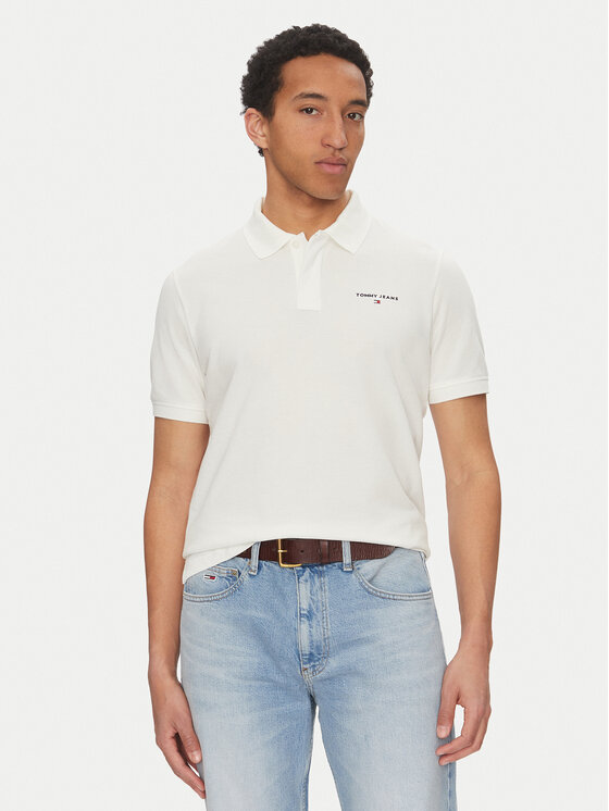 

Рубашка поло стандартный крой Linear DM0DM20914 Tommy Jeans, белый
