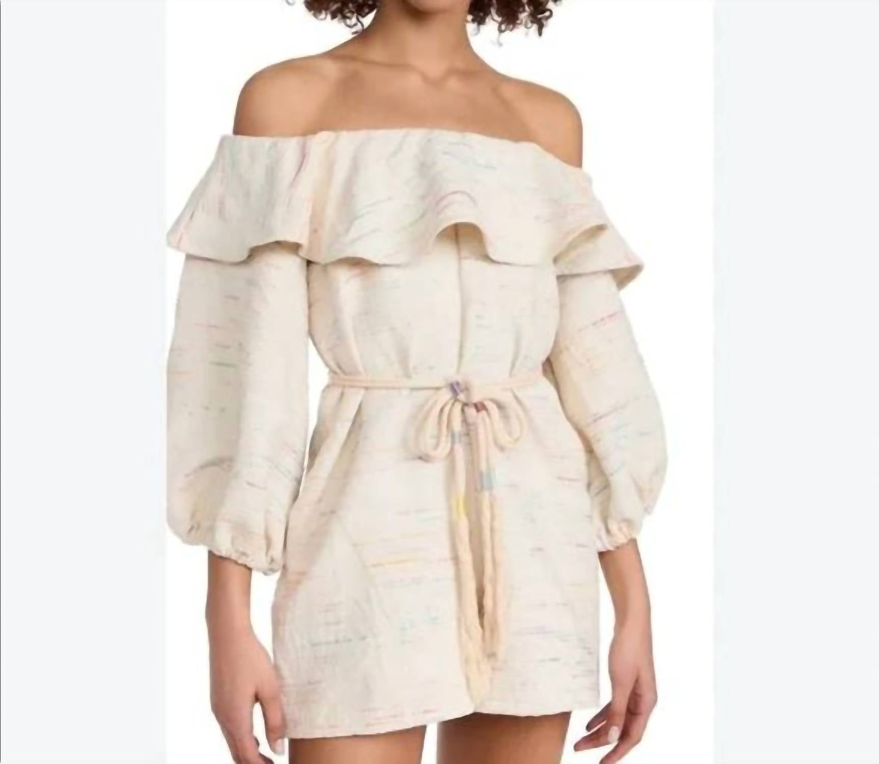 

Комбинезон с оборками и открытыми плечами, радужного/разноцветного оттенка SOMETHING NAVY, rainbow/multi