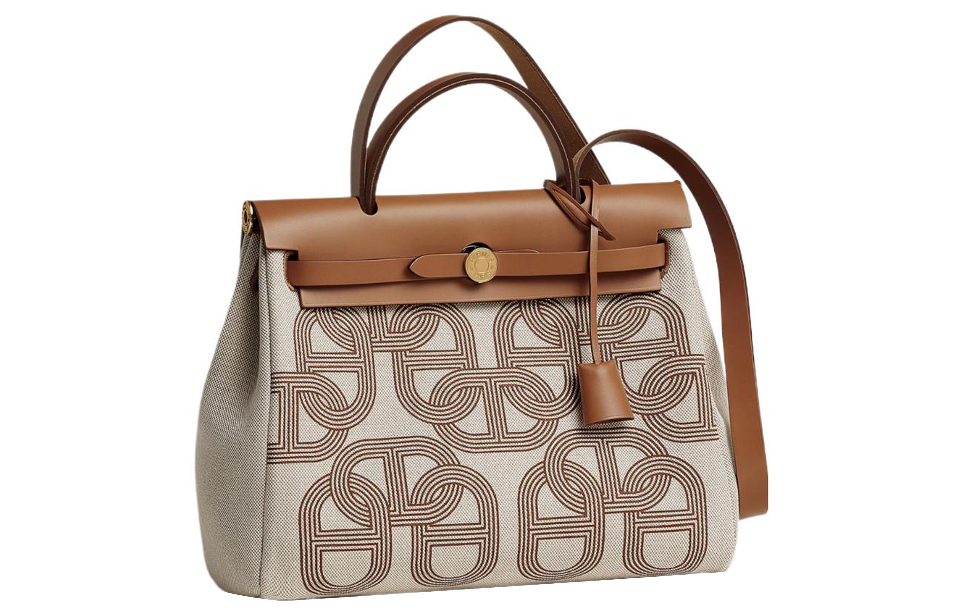 

Сумка Herbag Zip Canvas With Leather через плечо из холста, женская обычная бежево-коричневая HERMES