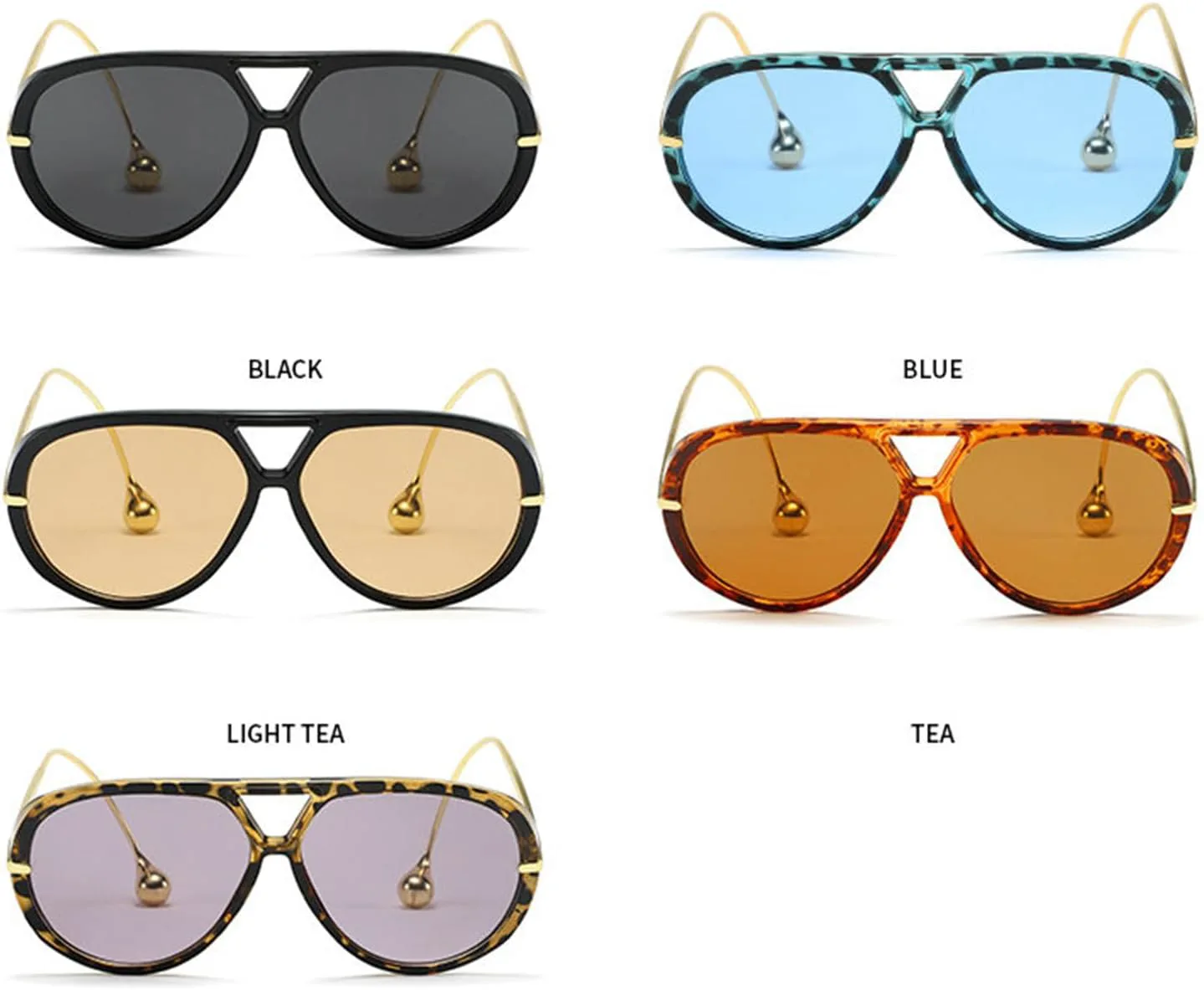 

Willochra Модные солнцезащитные очки-пилот для женщин и мужчин, ретро-очки большого размера круглой формы с серьгами, винтажные солнцезащитные очки-щитки UV400, C2