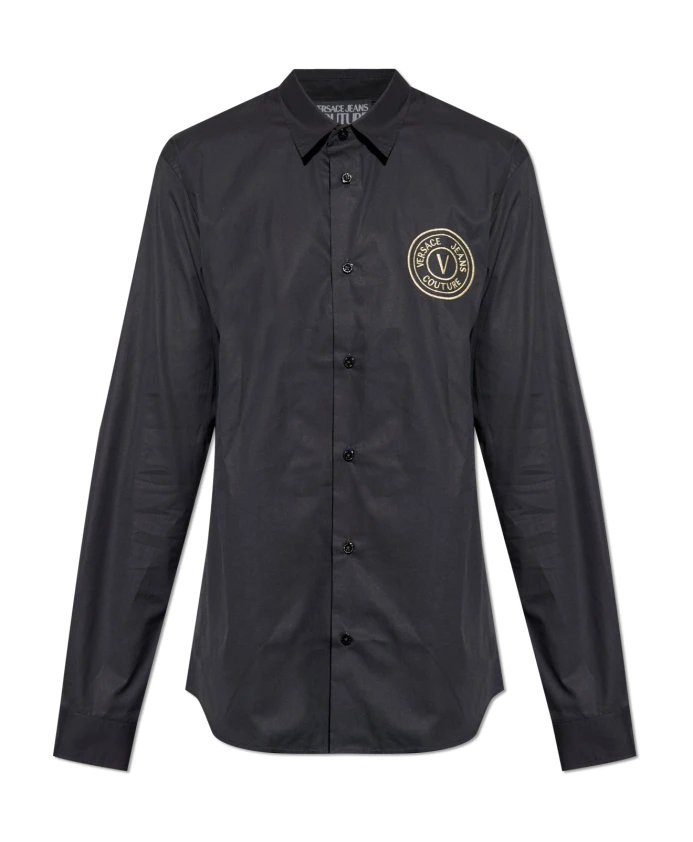

Рубашка с вышитым логотипом Versace Jeans Couture, черный