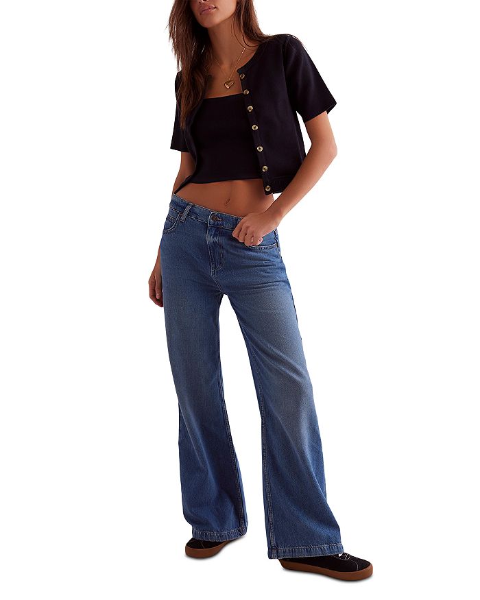 

Стрит Лоу Сланг Уайд Лег Джинсы в цвете Walk Away Free People, синий